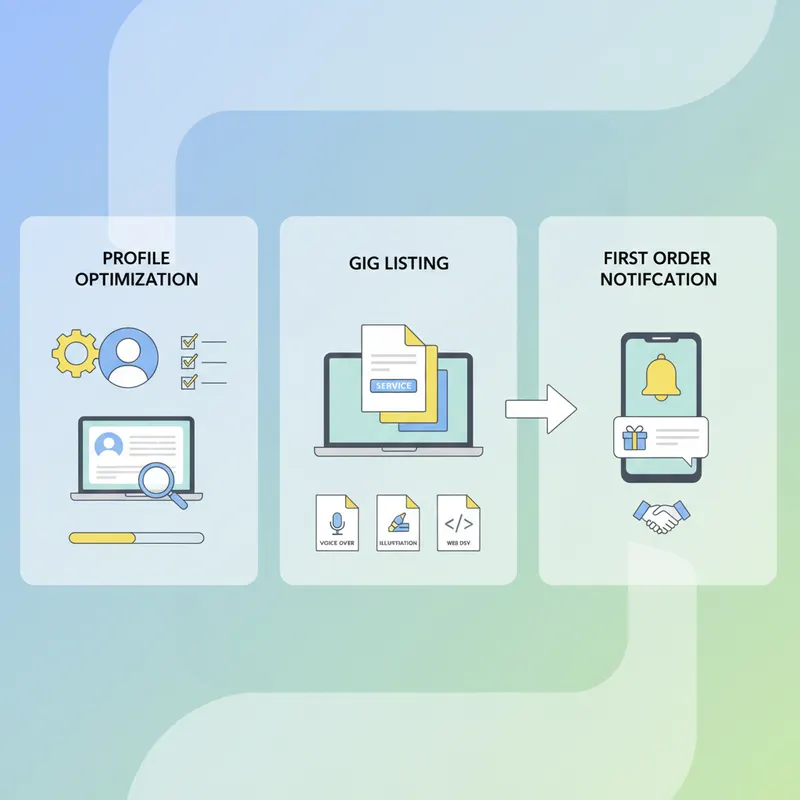 stratégie Fiverr première vente optimisation gig